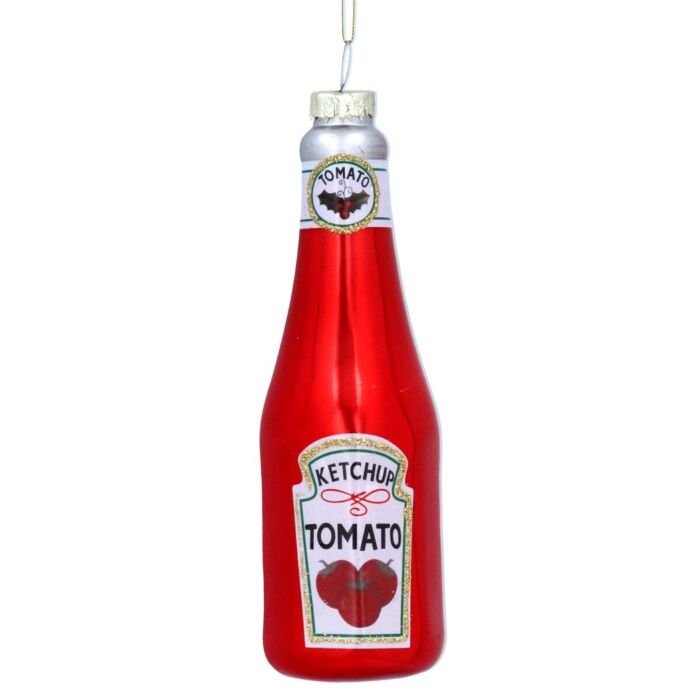 Gisela Graham Glass Bottle of Ketchup Decoration